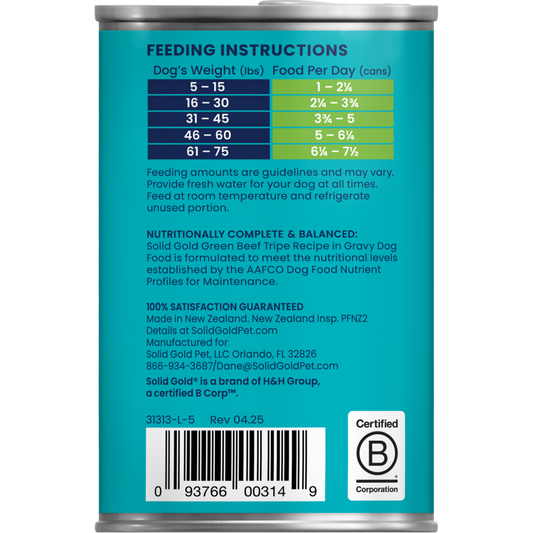 Solid Gold Nutrientboost Grain Free Green Beef Tripe Dog 13 - detail view