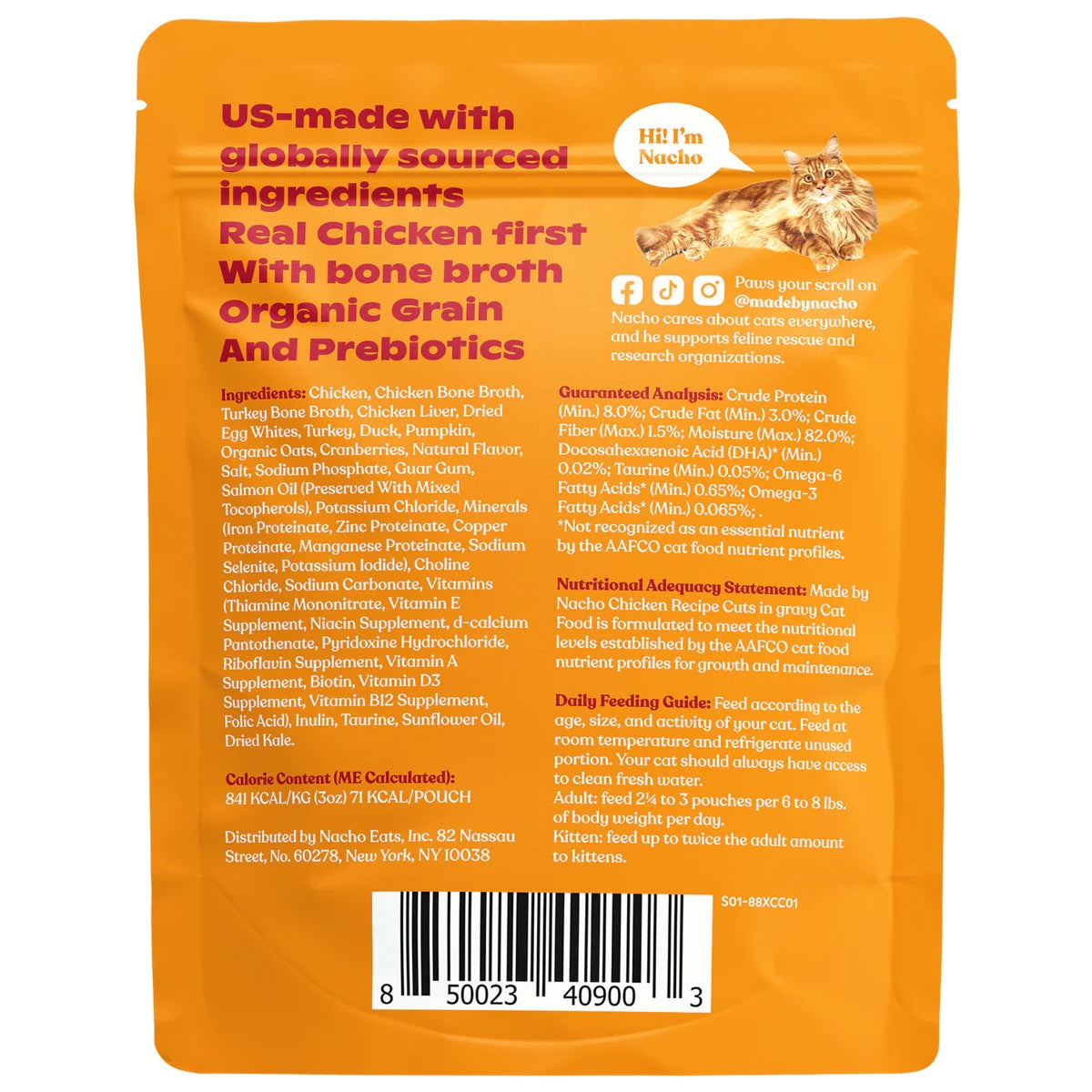 Made By Nacho Chicken In Gravy Cuts Cat Food 3Oz Wet Cat - detail view