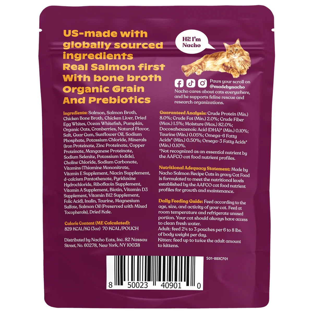 Made By Nacho Salmon In Gravy Cuts Cat Food 3Oz Wet Cat Food - detail view