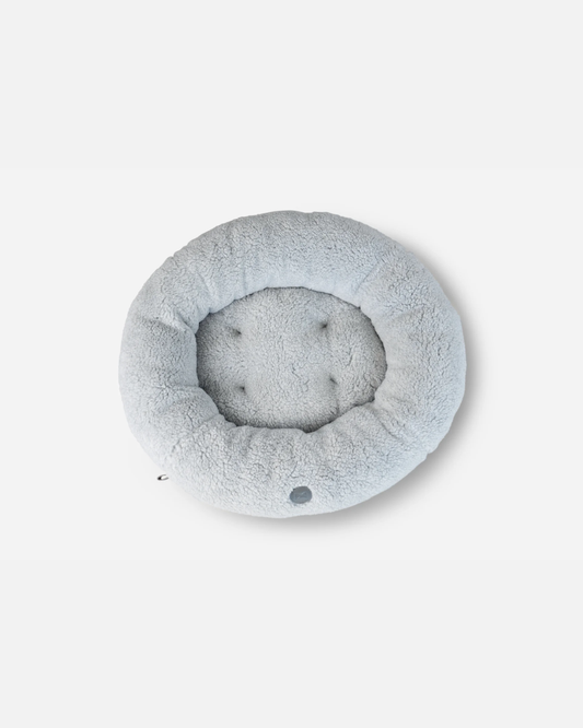 Calming Dog Bed Furry Gray Donut for Comfort, Support & Styl - luxury dog bed view 2 for comfort and support