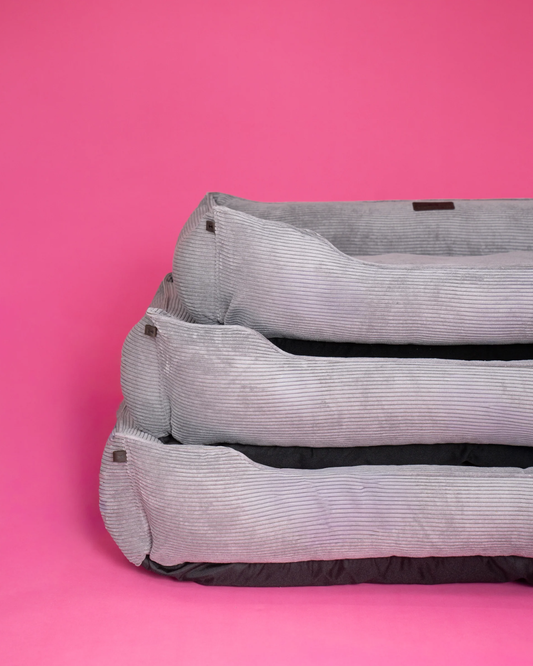 Gray Corduroy Bolster Sleeper for Comfort and Daily Rest main product image for dogs and cats