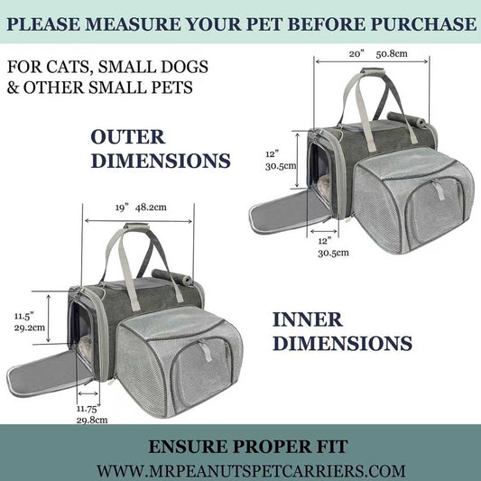 Mr. Peanut's Gold Series Big Apple XL Expandable Pet Carrier V3.0 - detail view