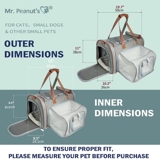 Mr. Peanut's Gold Series Big Apple XL Expandable Pet Carrier V2.0 - detail view