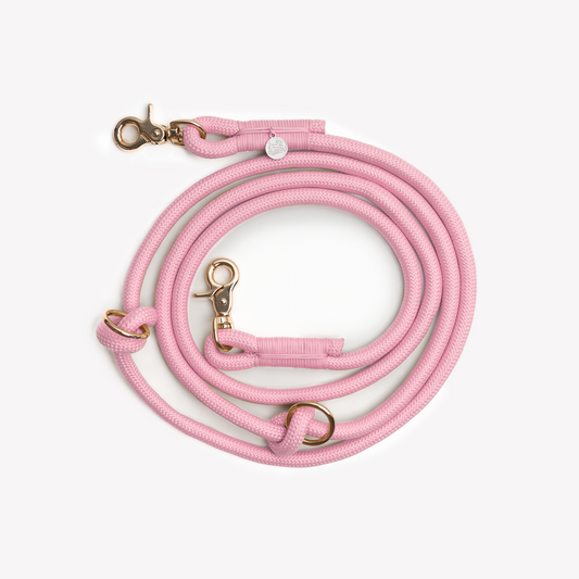 Pink Hands-Free Braided Leash for Dogs - Premium Style - detail view