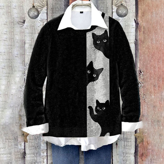Womens Casual Sweater With A Peter Pan Collar And A Floral - detail view