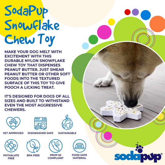 Snowflake Nylon Dog Chew Toy For Aggressive Chewers USA Made - detail view