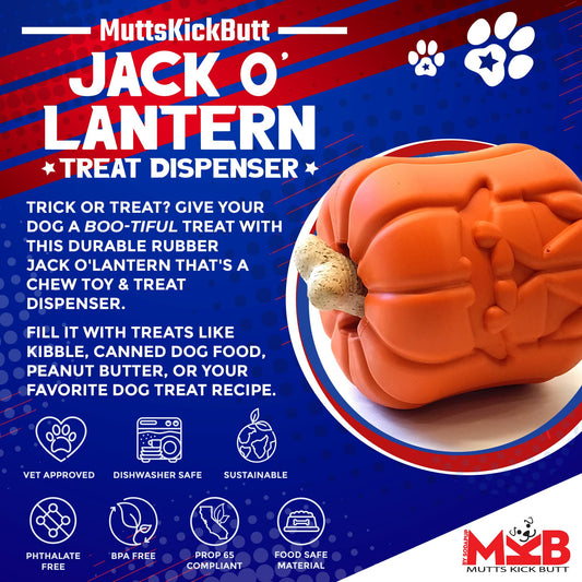 Jack O Lantern Dog Toy Durable Halloween Chew Toy For Large - detail view