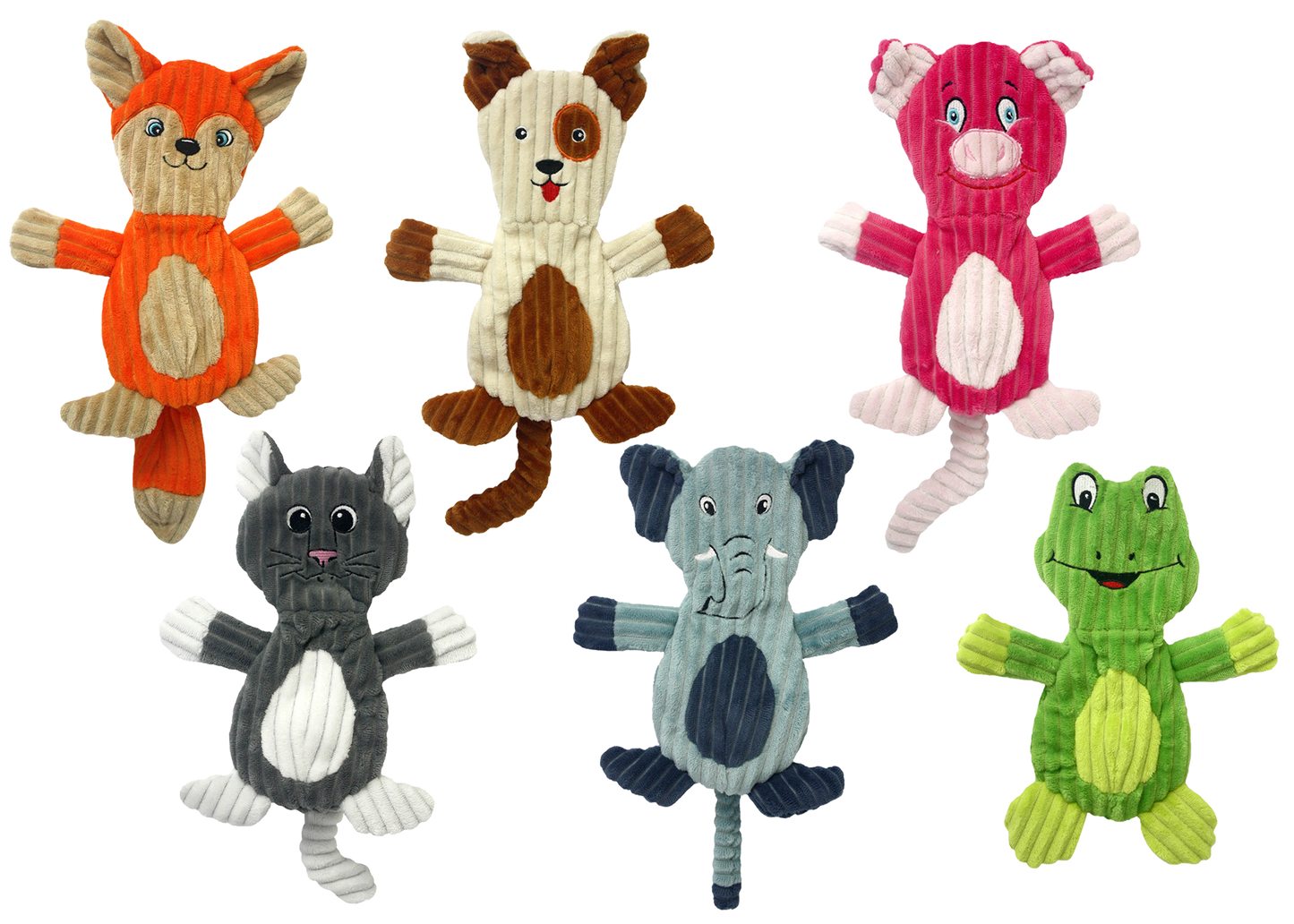 Multipet Flapjacks Assorted Animals 12 Interactive Dog Toy - detail view
