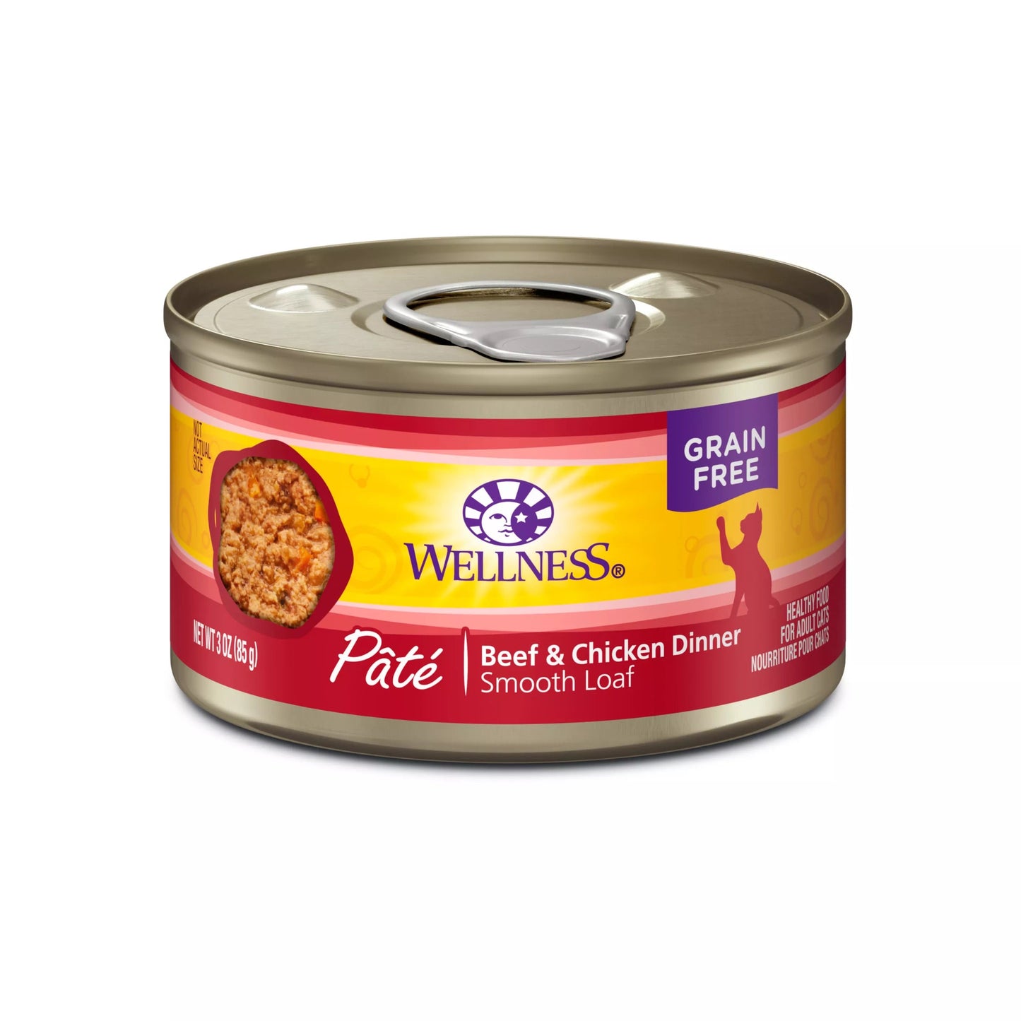 Wet Cat Food Wellness Beef Recipe 3oz Daily Meals Premium - main product image