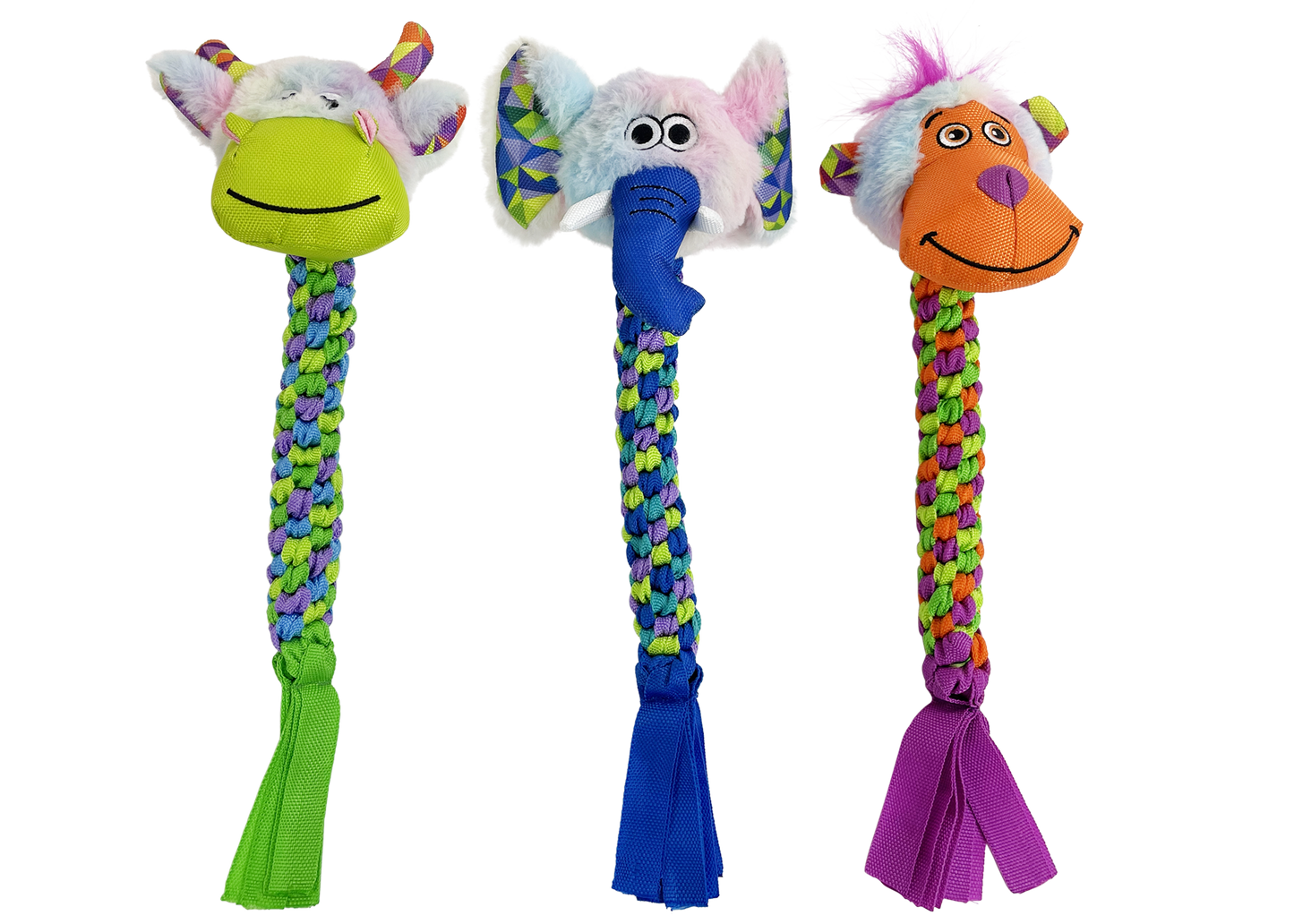Multipet Braided Rope Animals Assorted Animals 15 Dog Toy - main product image