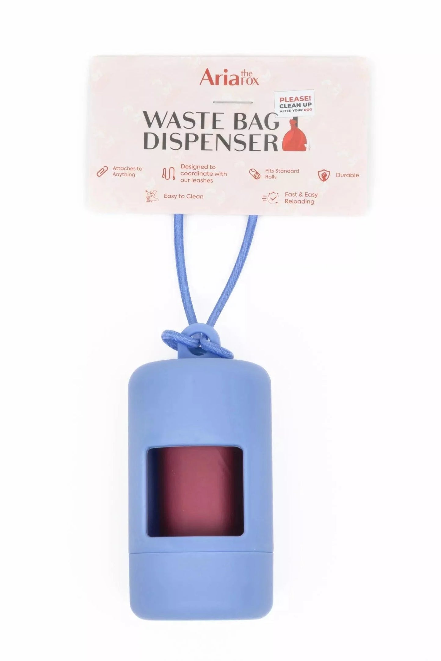 Dog Waste Bag Holder Leash Accessory Blue Daily Walk Premium - close up view
