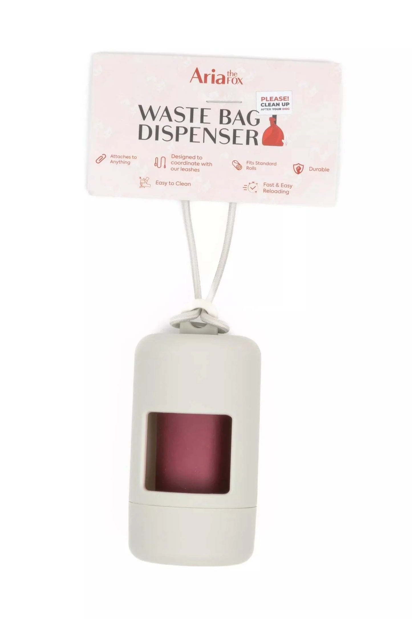 Dog Waste Bag Holder Leash Accessory White Daily Walk Premiu - close up view