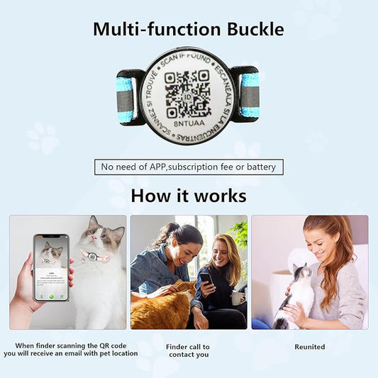 QR Code Collar Positioning Anti-lost Tracking Pet Collar - detail view