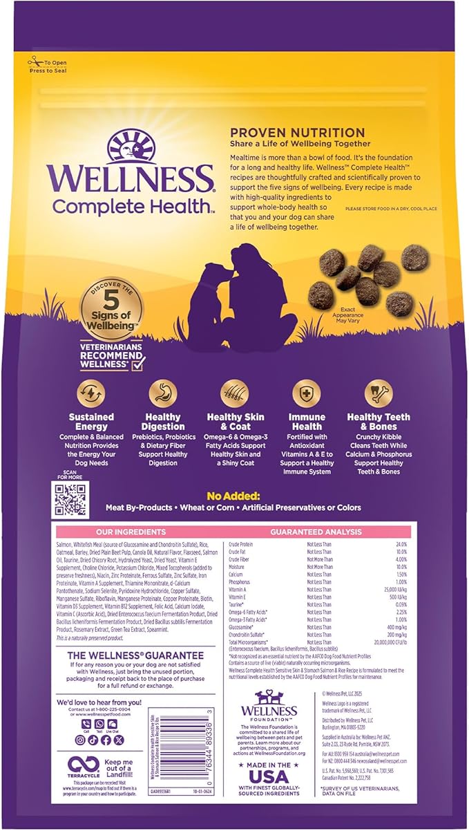 Dry Dog Food Wellness Salmon Recipe Daily Daily Nutrition - detail view
