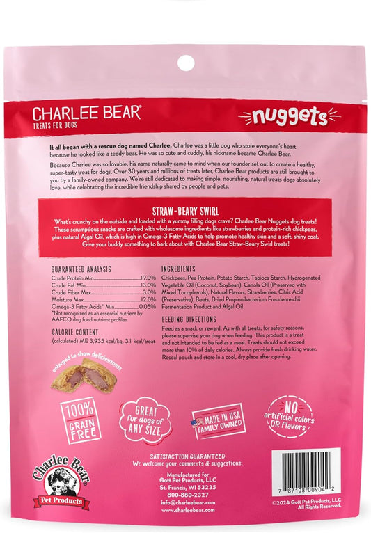 Charlee Bear Nuggets Immune Straw-Beary Dog Treats (8oz) - detail view