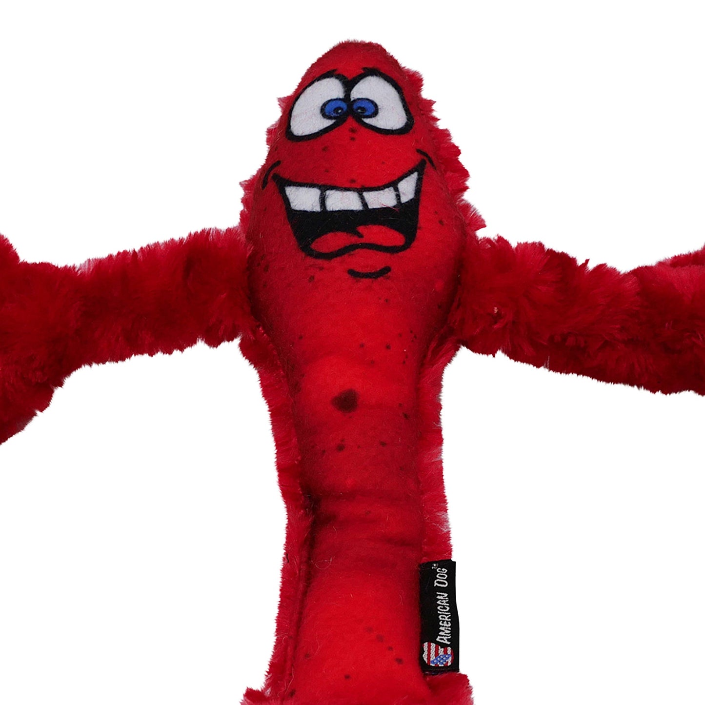 Dog Toy Larry The Lobster Interactive Plush Chew Play Durabl - close up view