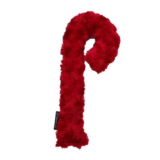 Dog Toy Candy Cane Interactive Plush Chew Play Durable Fun - detail view