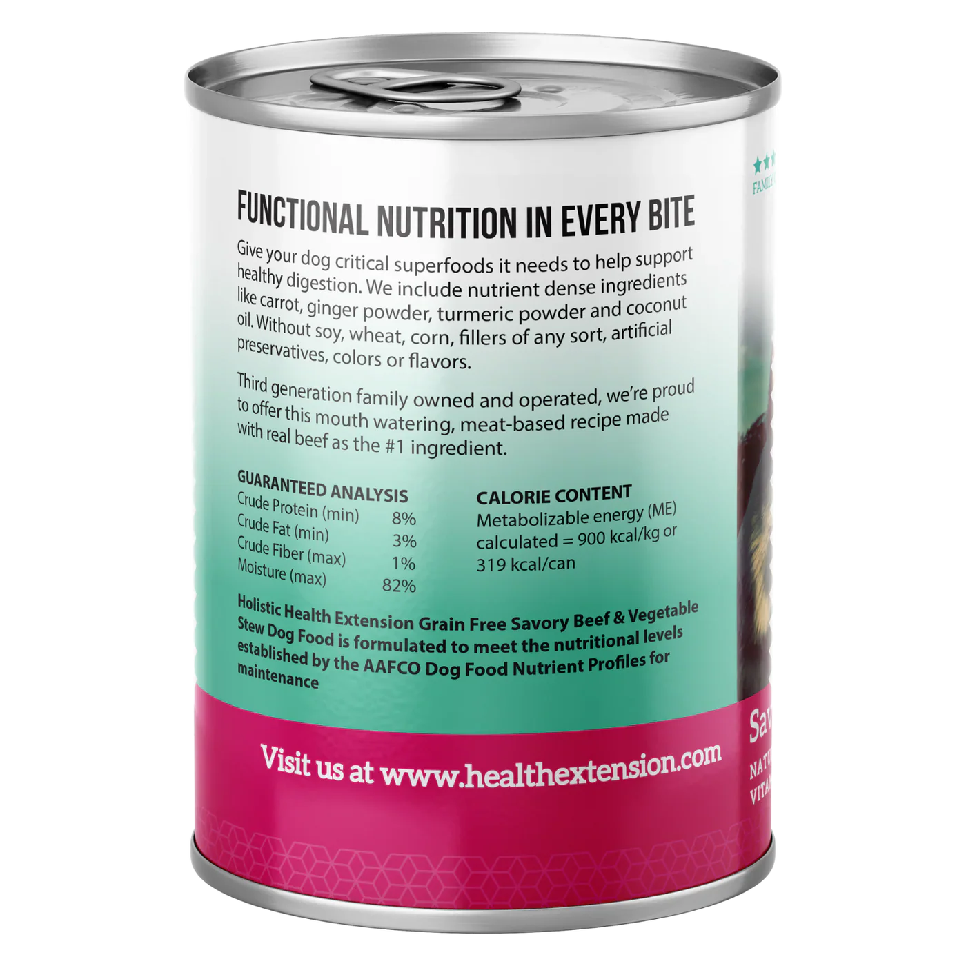 Health Extension Beef Stew Grain Free Dog Food Can (12.5oz) - detail view