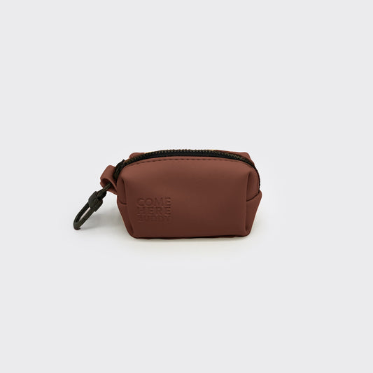 Leather Poop Bag Dispenser - detail view