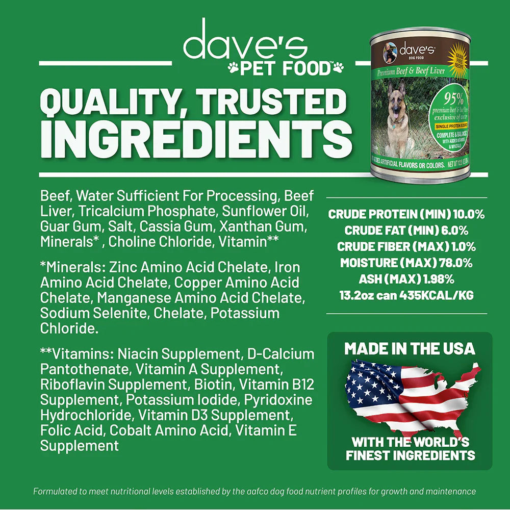 Daves 95 Premium Meats Beef Beef Liver For Dogs 12 5Oz Wet - close up view