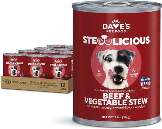 Dave's Stewlicious Beef & Vegetable Stew For Dogs (13.2oz) - detail view