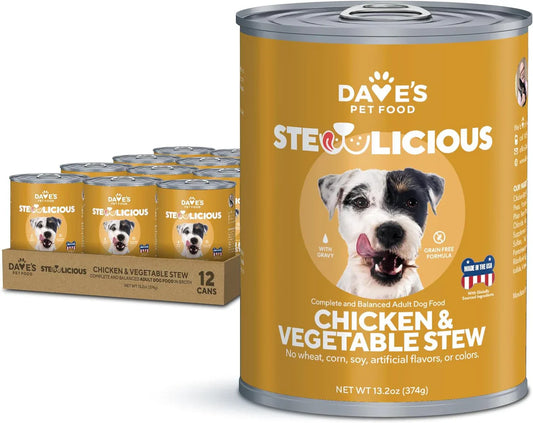 Daves Stewlicious Chicken Vegetable Stew For Dogs 13 2Oz Wet - detail view