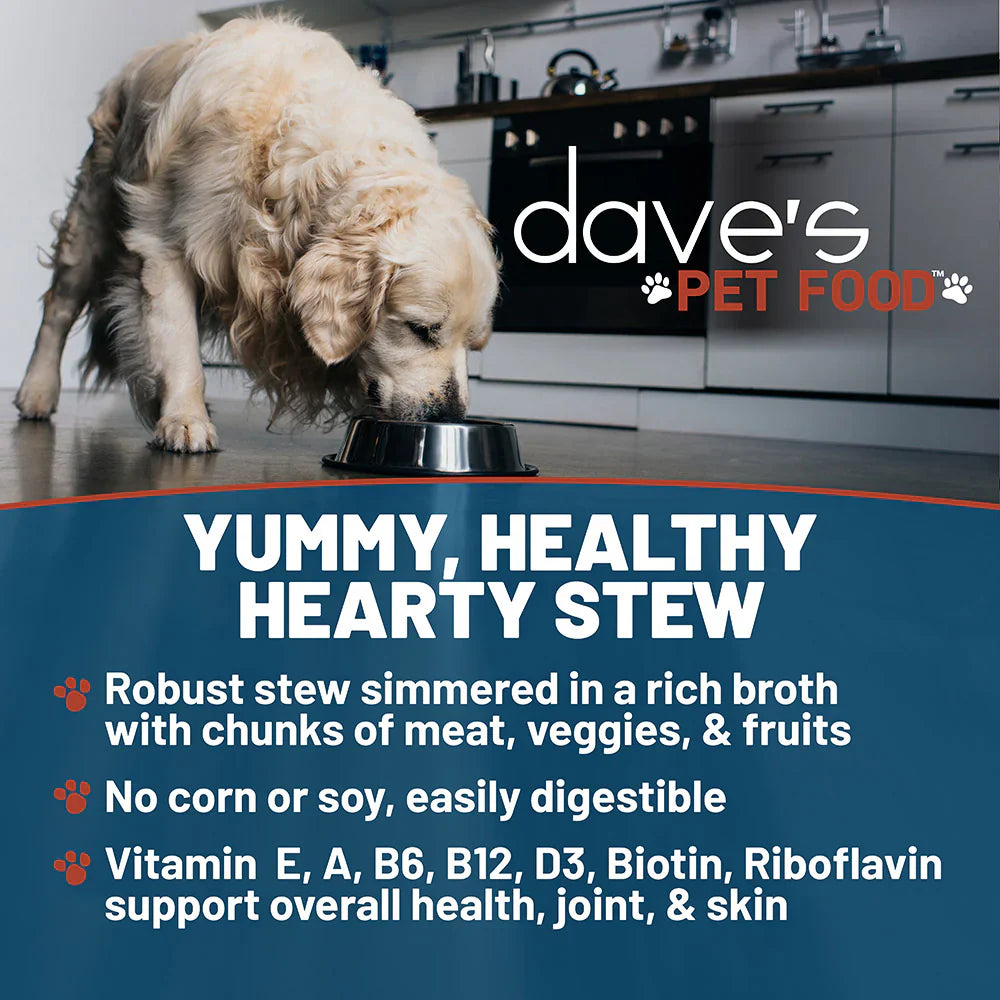 Daves Stewlicious Meaty Beefy Stew For Dogs 13 2Oz Wet Dog - close up view