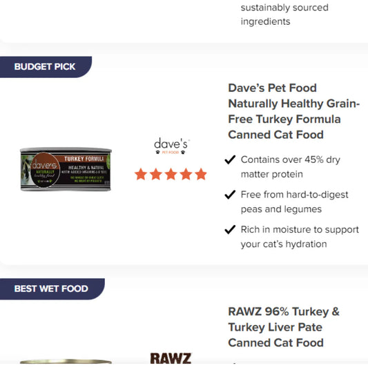 Daves Naturally Healthy Grain Free Turkey Formula Wet Cat 5 - detail view