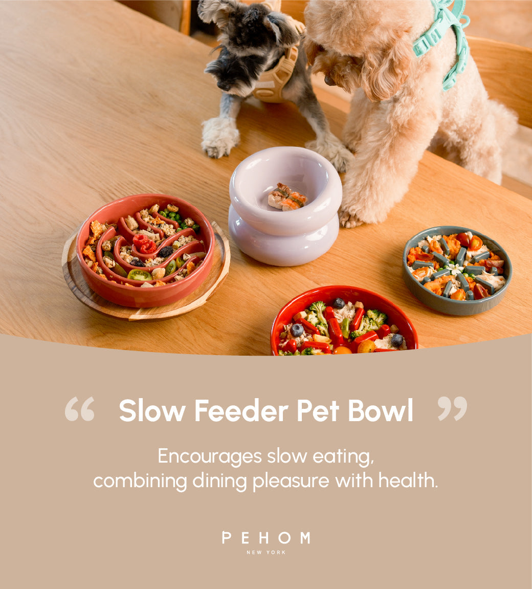 Wave Slow Feeder Dog Bowls Pink Beige Orange Pet Feeding - gallery image 18