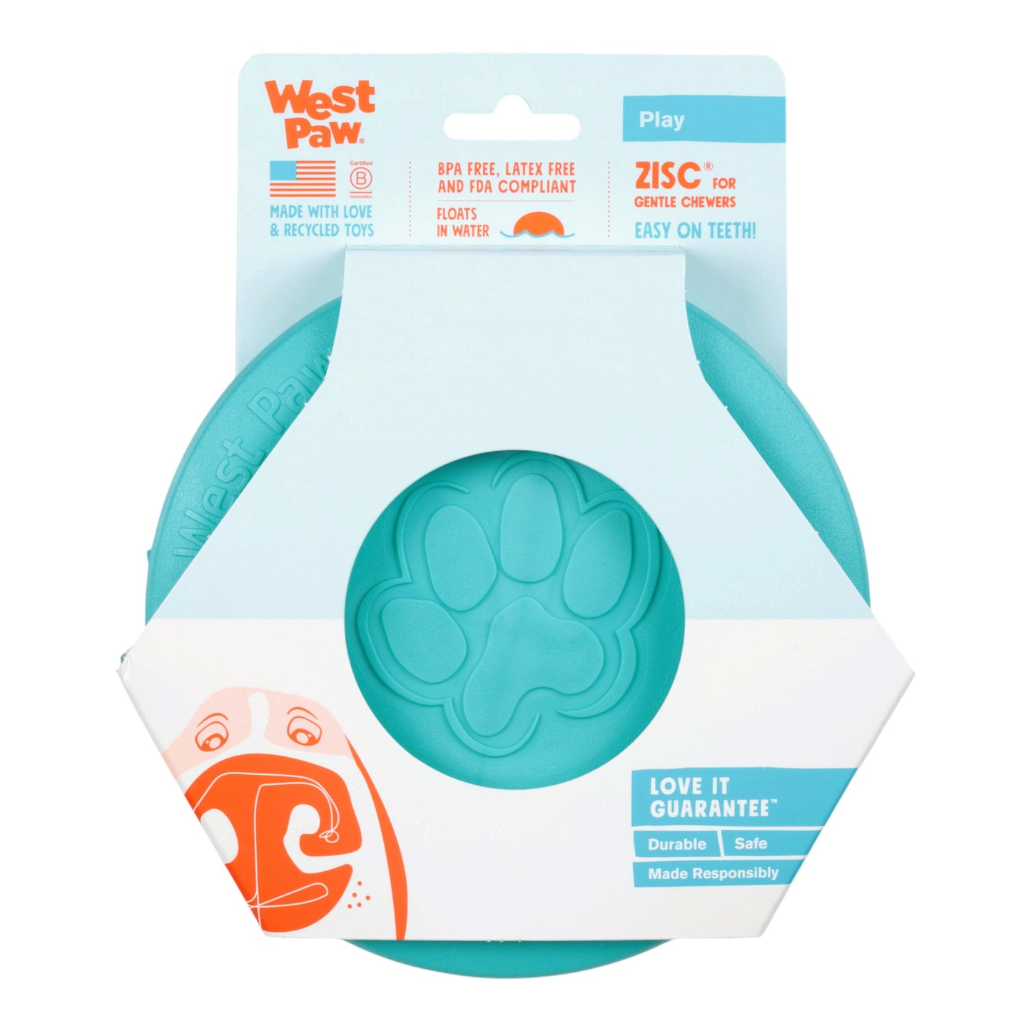 Zisc Teal Interactive Dog Toy Durable Play Premium - lifestyle view