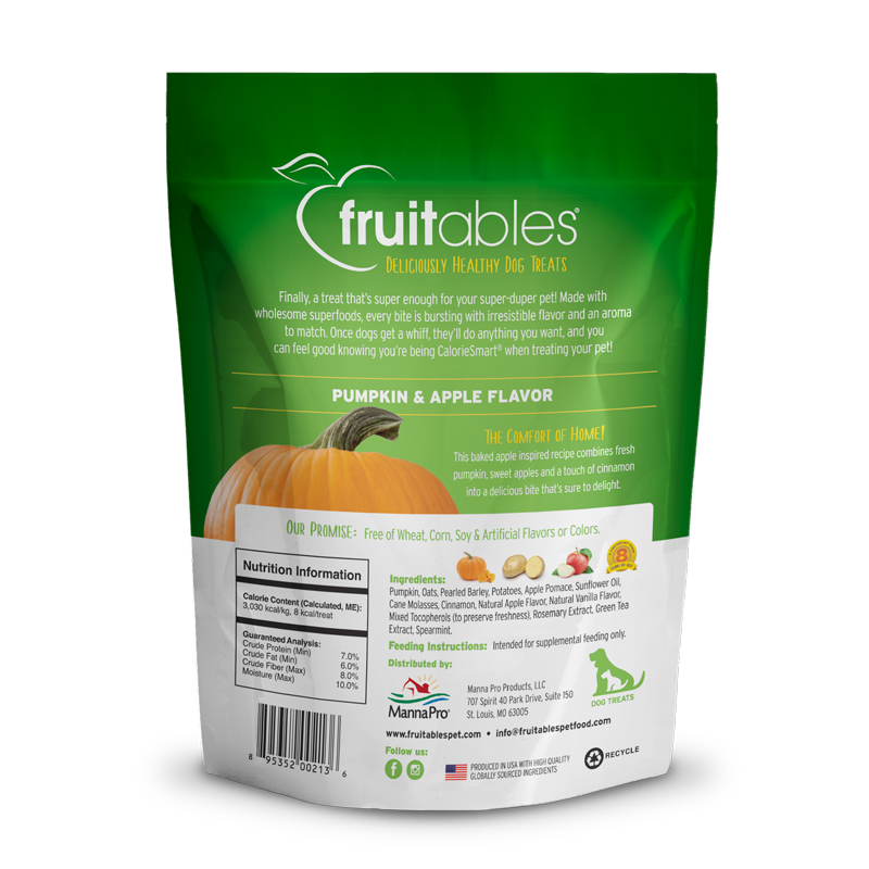 Fruitables Healthy Dog Treats Pumpkin Apple 7Oz Dog Treats - detail view