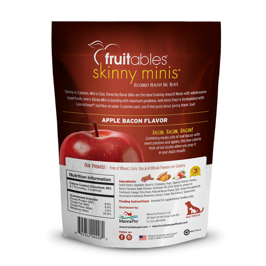 Fruitables Skinny Minis Apple Bacon Dog Treats 5Oz Dog - detail view