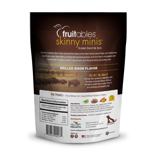 Fruitables Skinny Minis Grilled Bison Dog Treats 5Oz Dog - detail view