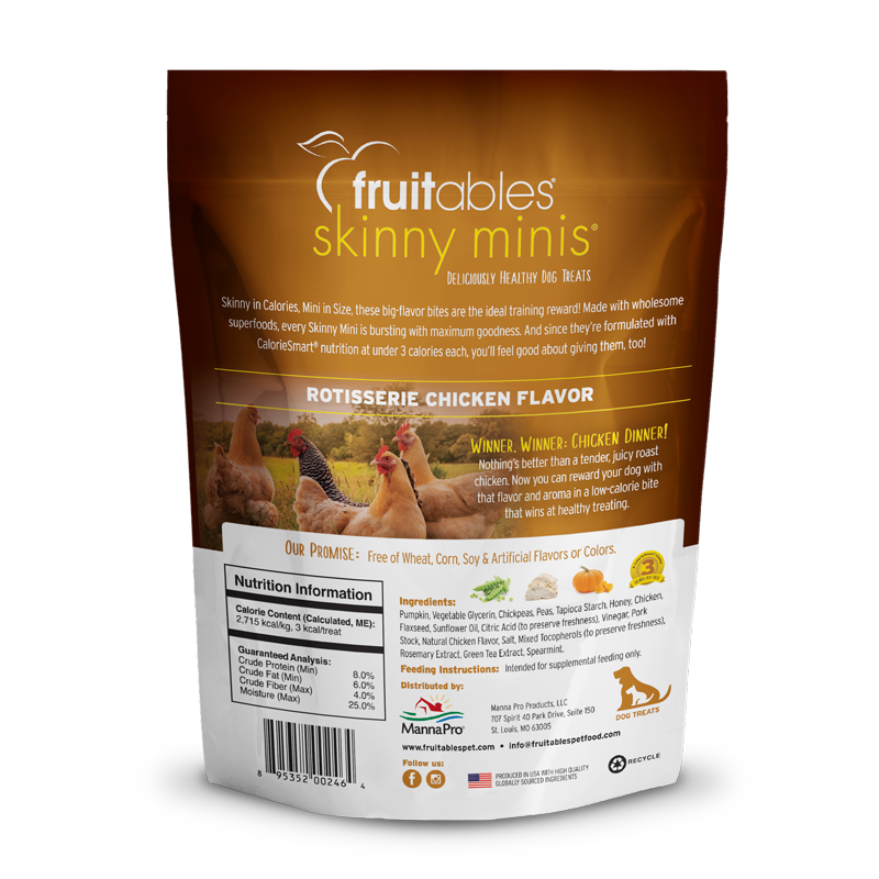 Fruitables Skinny Minis Rotisserie Chicken Dog Treats (5oz) - detail view