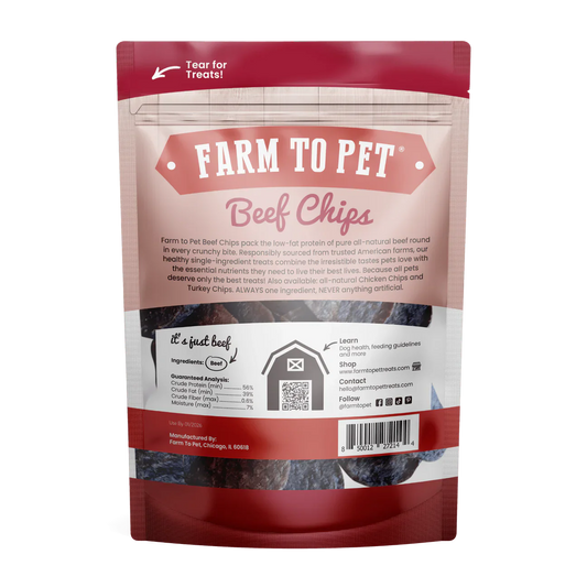 Farm To Pet Beef Chips Dog Treats Premium Premium Pet Supply - detail view