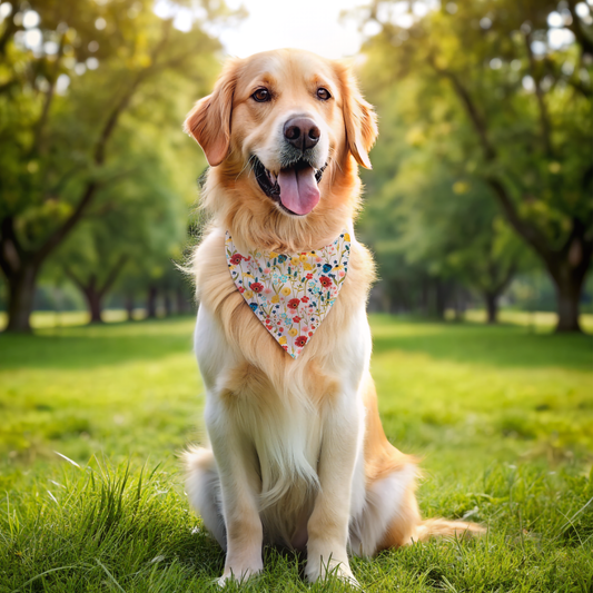 Spring Flowers Dog Bandana New Arrivals - detail view