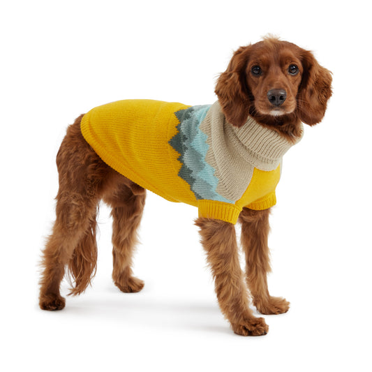 Fireside Sweater Yellow Dog Apparel Premium Pet Supply - detail view