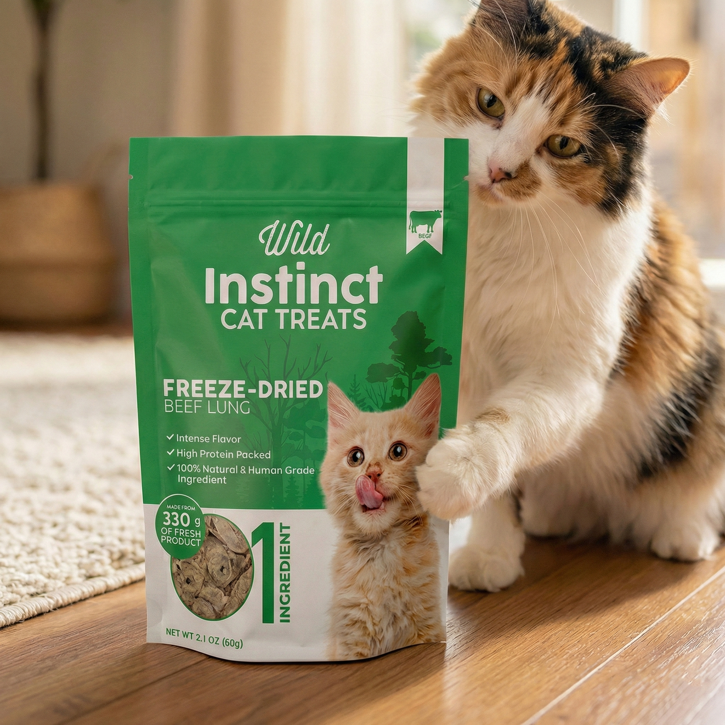 Freeze-Dried Beef Lung Treats for Cat - detail view