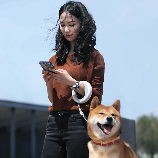 Dog Toys 2 in 1 Retractable Dog Puppy LED Ring lighting Flex - detail view