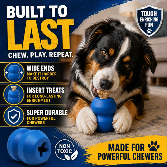 Double Trouble Dog Toy Dual Chamber Treat Dispenser For Dogs - detail view