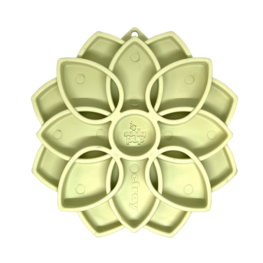 Mandala Softie Etray Shallow Slow Feeder Dog Bowl With Cups - detail view
