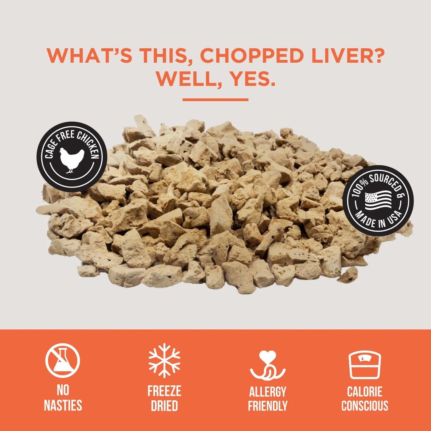 Natural Rapport The Only Freeze Dried Chicken Liver Dogs 4Oz - detail view