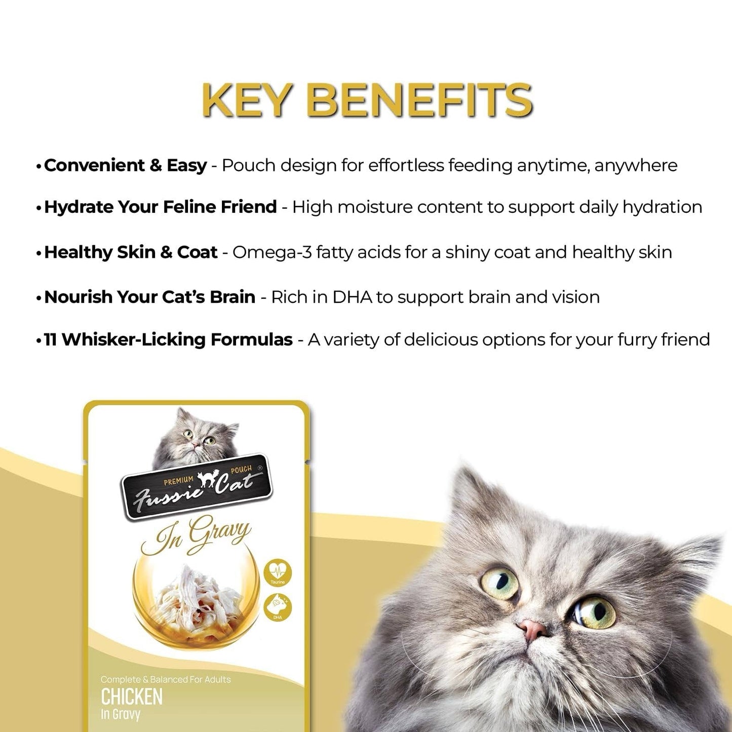 Fussie Cat Pouch Chicken In Gravy 2 47Oz Wet Cat Food - detail view