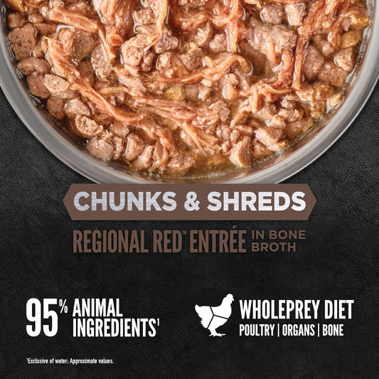Orijen Grain Free Chunks Shreds Regional Red Wet Cat Food - detail view
