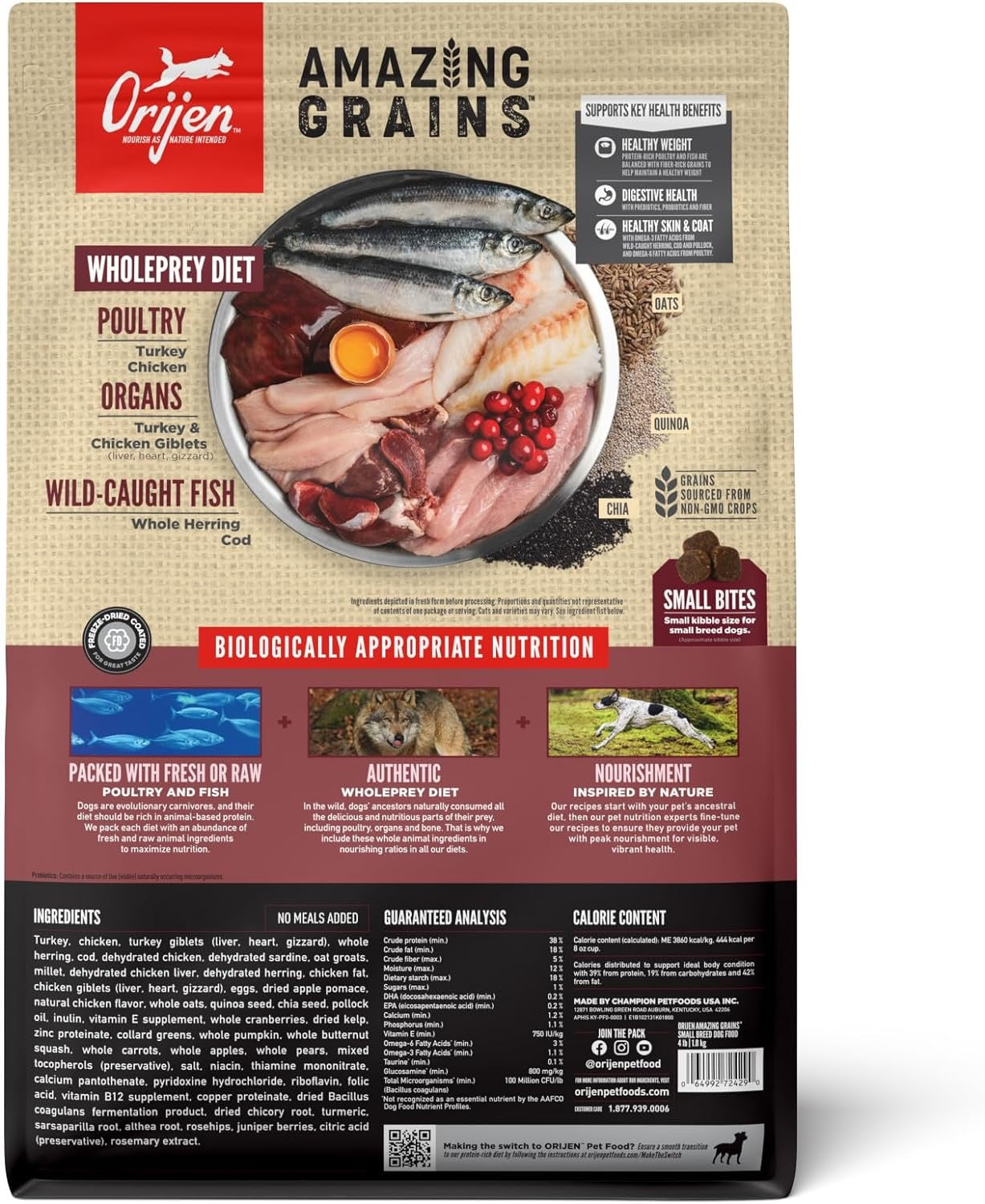 Dry Dog Food Orijen Variety Recipe Small Daily Meals Premium - detail view