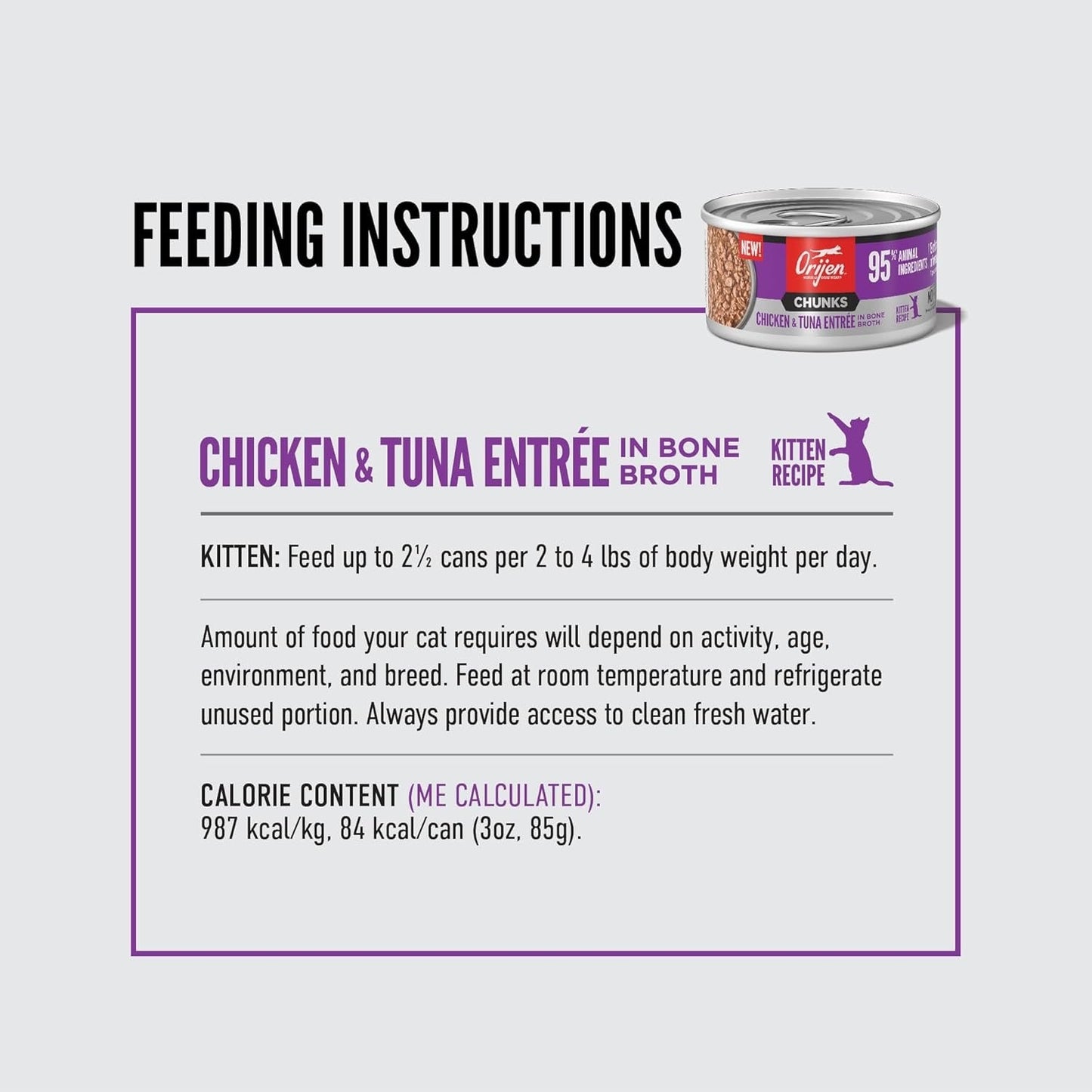 Wet Cat Food Orijen Chicken Recipe 3oz Daily Meals Premium - close up view
