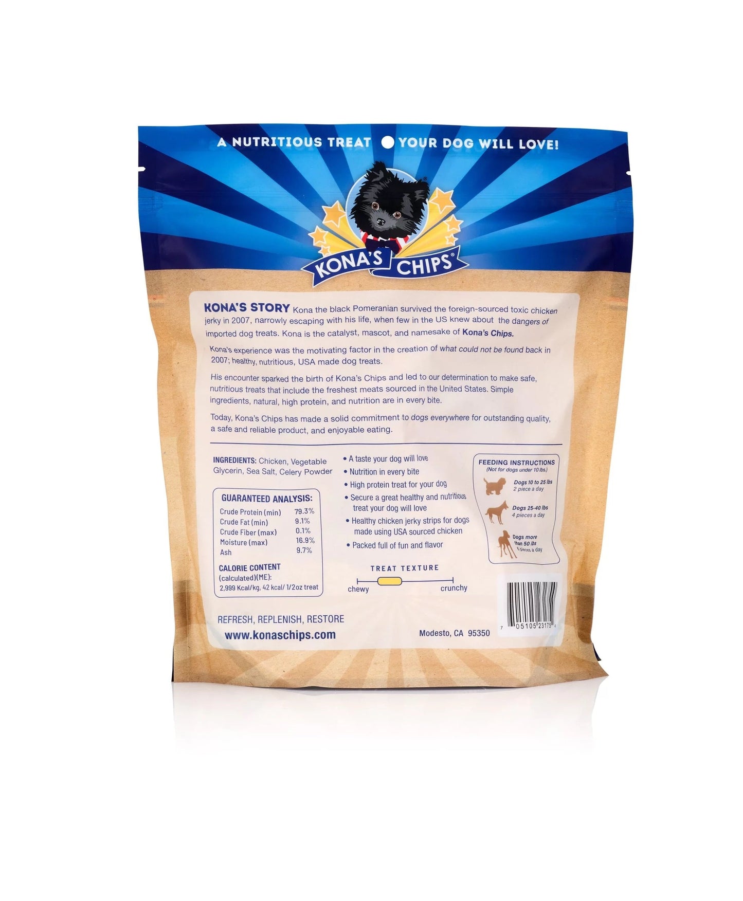 Konas Chicken Jerky Dog Treats Premium Premium Pet Supply - detail view