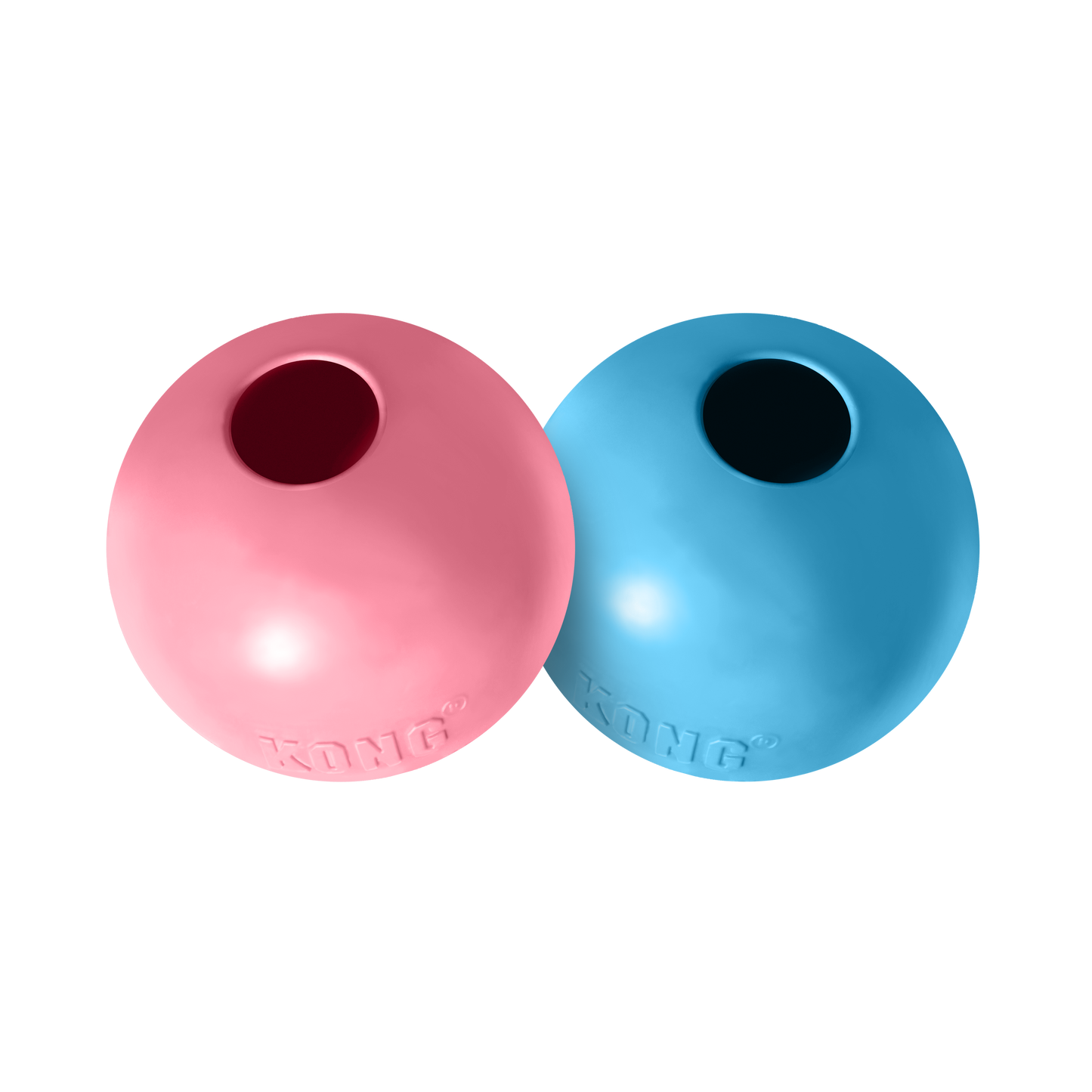 KONG Puppy Ball With Hole Small Fetch Dog Toy Durable Play - detail view