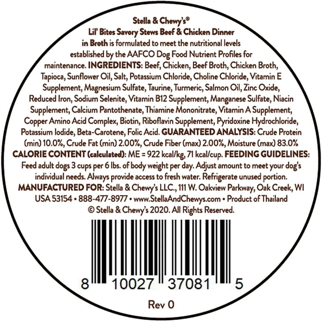 Wet Dog Food Stella Beef Recipe 2 7oz Daily Meals Premium - detail view