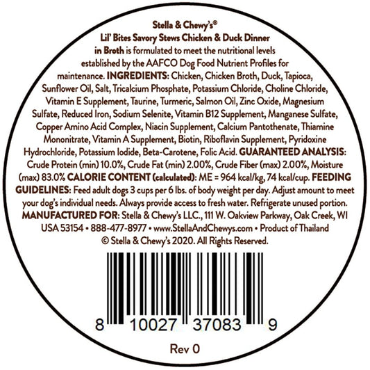Stella Chewy S Lil Bites Stew Chicken Duck Dog Food 2 7Oz - detail view